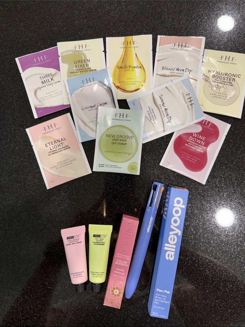 Alleyoop, Nudestix, Farmhouse Fresh cosmetics and skincare